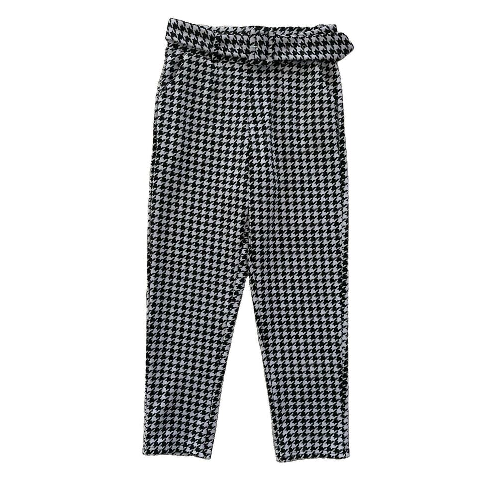 No Comment Women’s Size Medium Houndstooth Trouser Patterned Pants With Belt